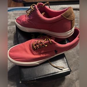 Canvas and suede polo sneakers. Size 12